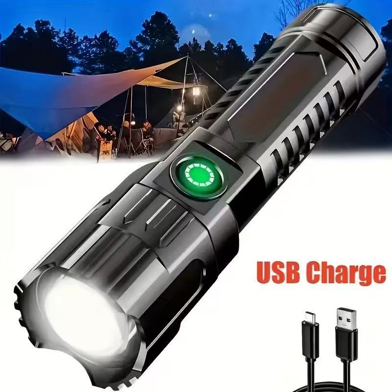 Outdoor Adventure Camp - New High-power Led Flashlight USB Rechargeable