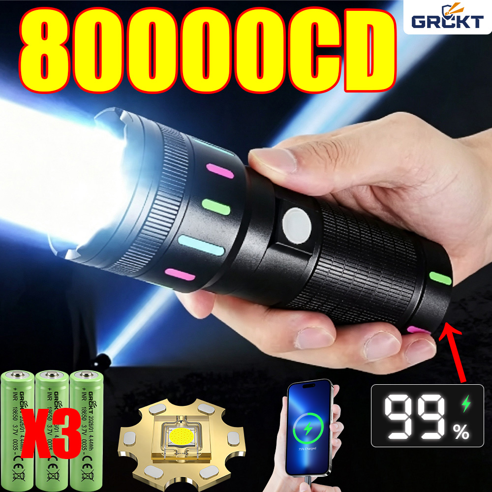 Outdoor Adventure Camp - 80000CD Most Powerful LED Flashlight High