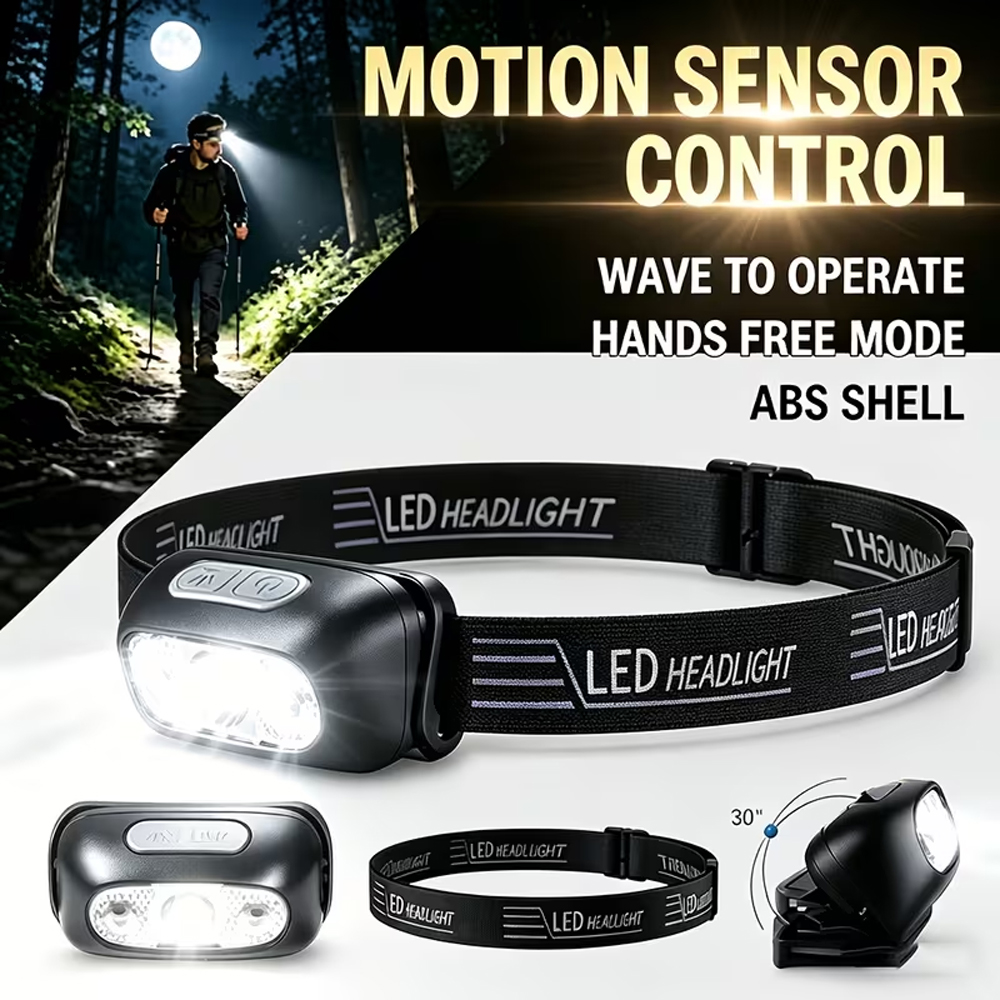 Outdoor Adventure Camp - Ultra Bright Headlamp Portable LED Sensor
