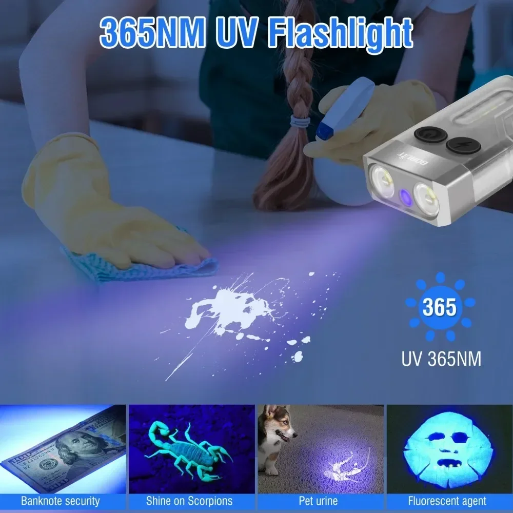 BORUiT V10 Keychain UV LED EDC - đánh giá và giá Outdoor Adventure Camp